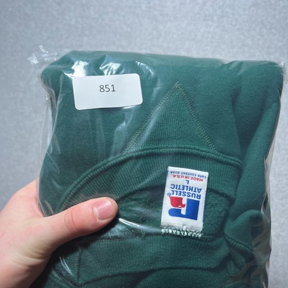 Vintage Russell Athletic Sweatshirt Mens Large Green Crewneck Pullover Solid - Picture 8 of 9